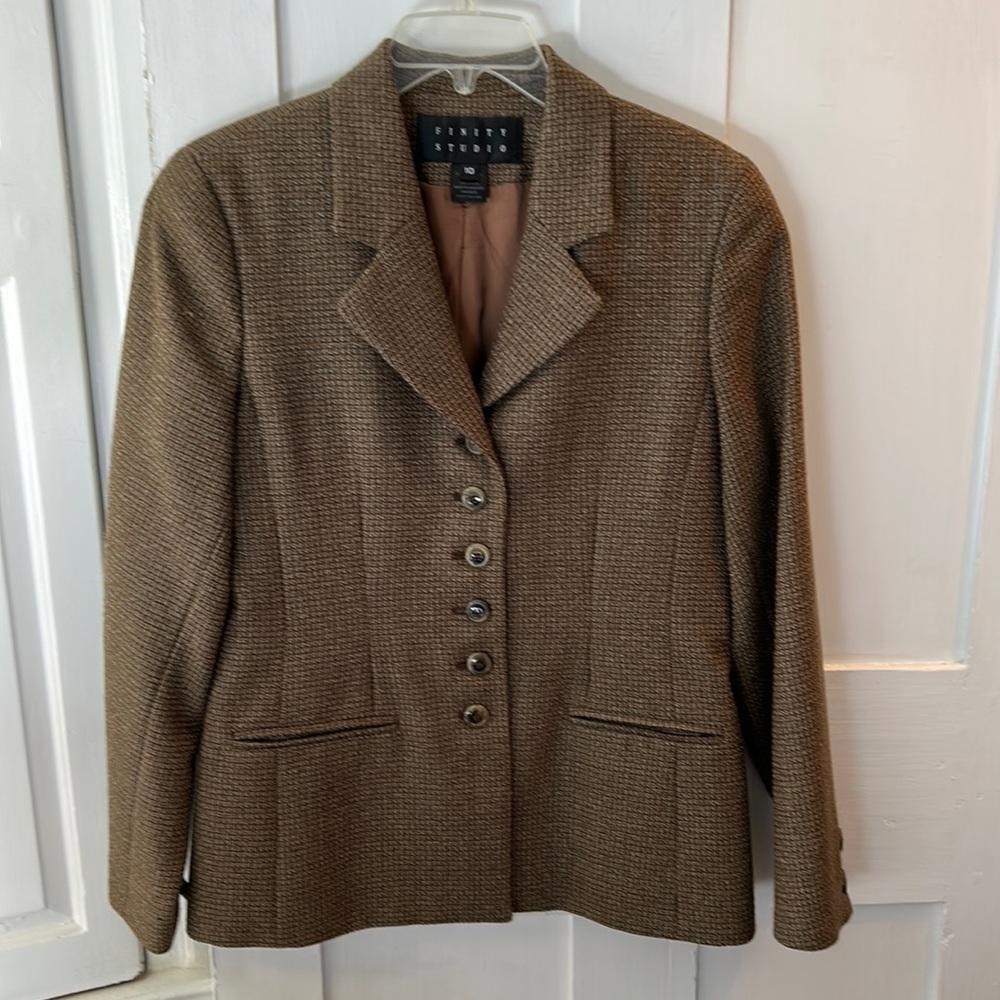 Finity Studio Wool 6-button Blazer Size 10